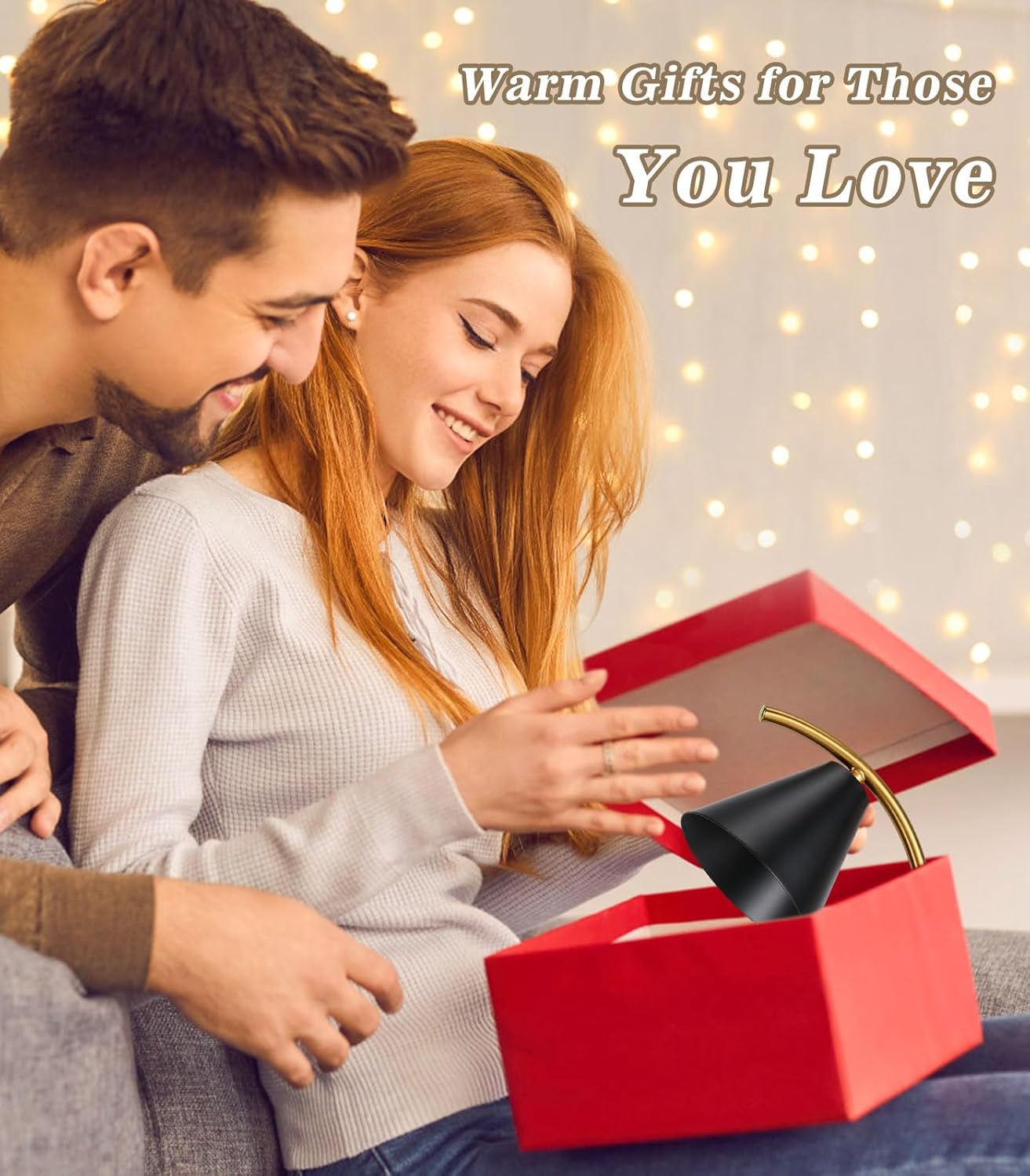 Electric Candle Warmer Lamp with 2 Bulbs, Dimmable Candle Melting Lamp for Jar Candles, Minimalist Scented Wax Melt Warmer with Moon Iron Frame Present for Bedroom Home Living Room Decor