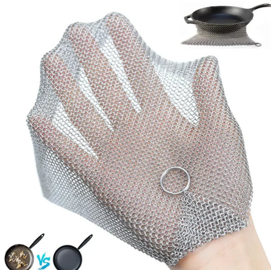 316L Stainless Steel Cast Iron Cleaner Kitchen Clean Pot Pans Washing Supplies Microwave Cleaning Brush Tools Household Goods